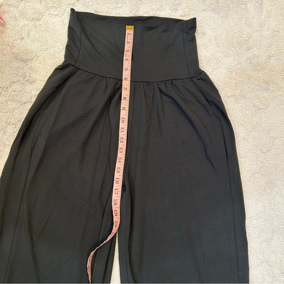 Quince - EUC Black French Terry Modal Wide Leg Palazzo Trouser Pants - Large L - Picture 5 of 9